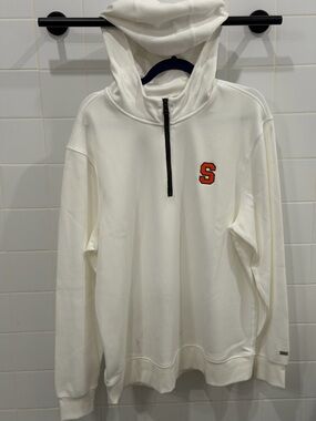 Nike White Hoodie with Orange 'S' Logo